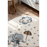 Villeroy & Boch Boho Kids Kinder Vloerkleed Olifant Rond Rainy Creme Multicolor
