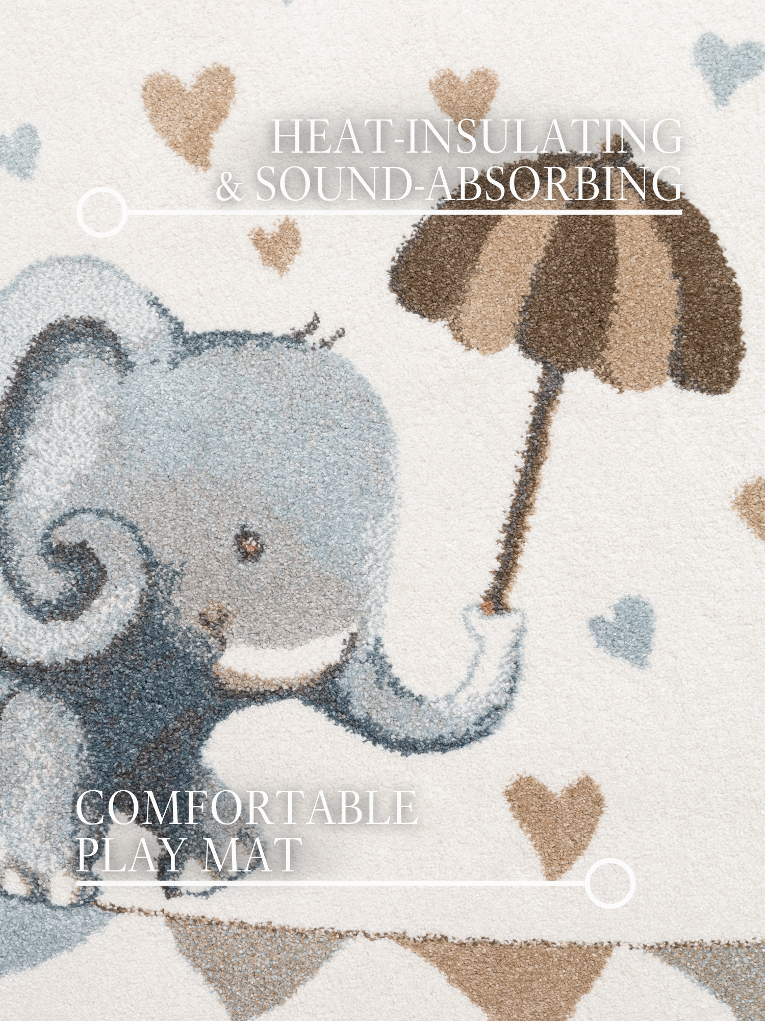 Villeroy & Boch Boho Kids Kinder Vloerkleed Olifant Rond Rainy Creme Multicolor