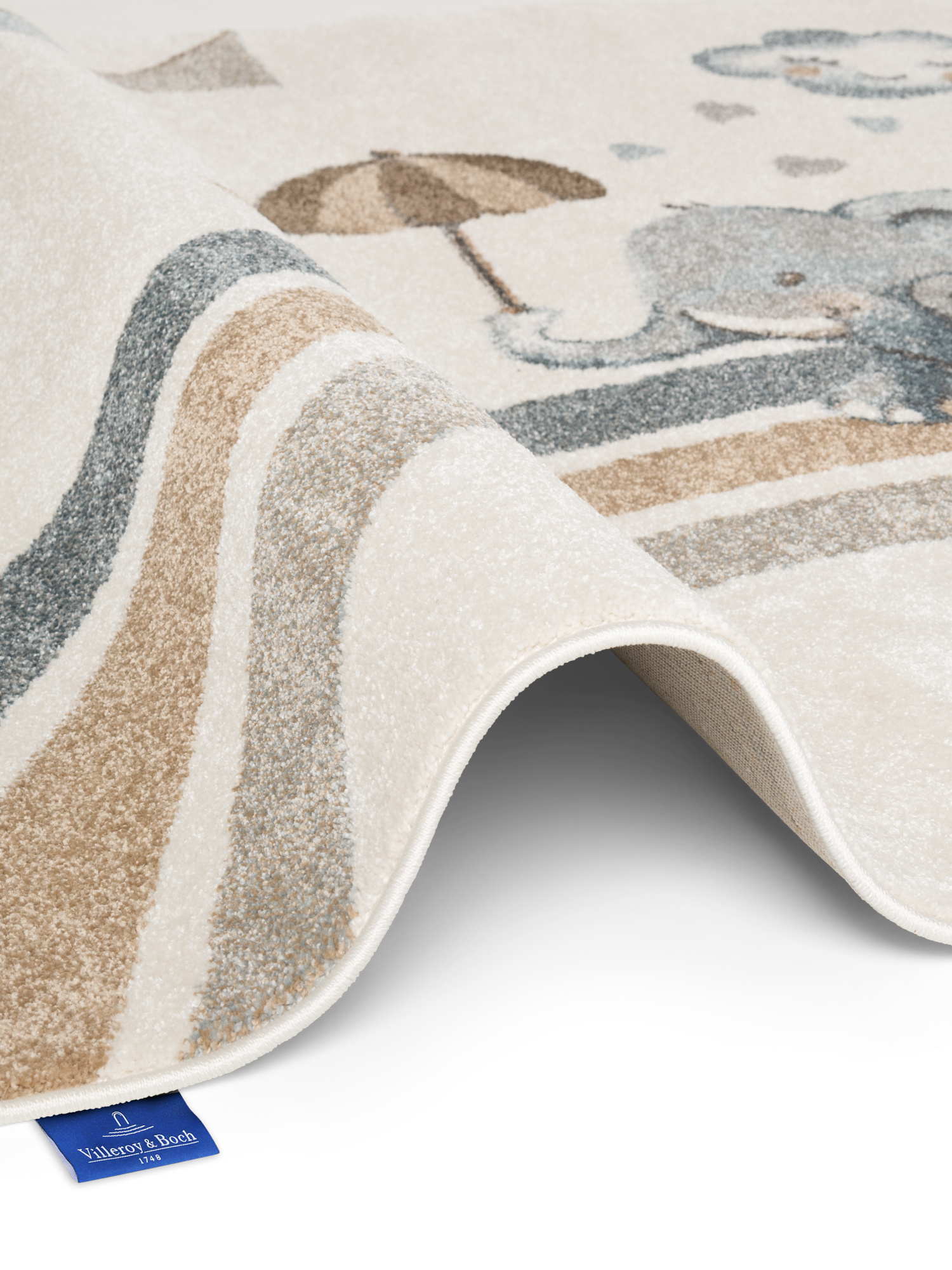 Villeroy & Boch Boho Kids Kinder Vloerkleed Olifant Rainy Party Creme Multicolor