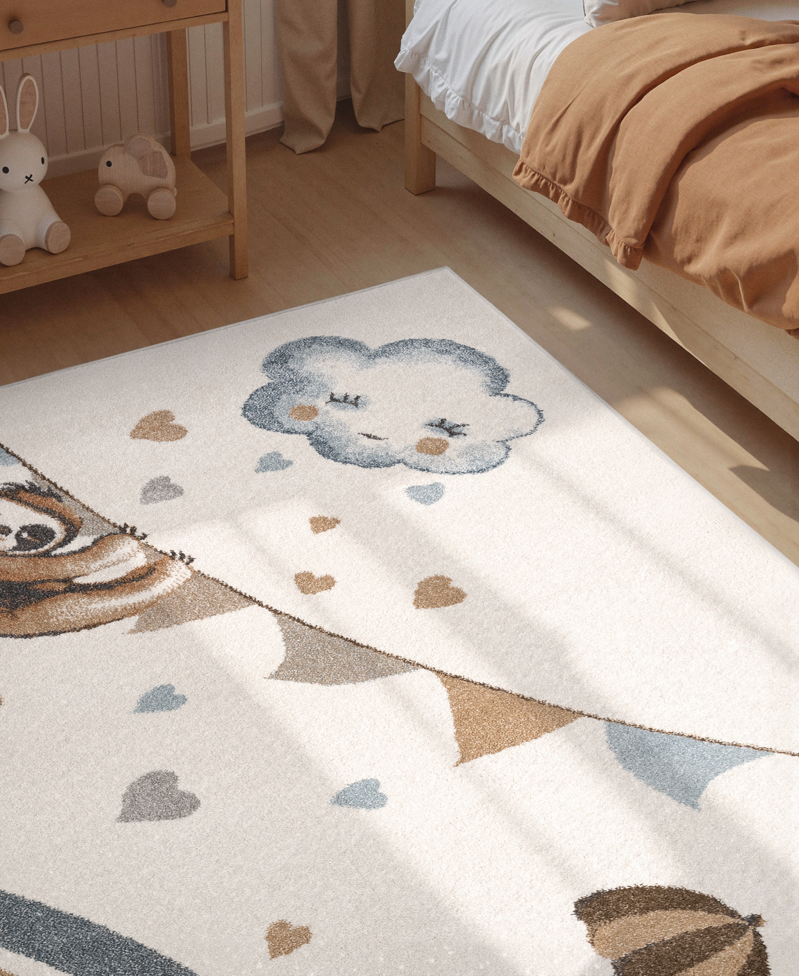 Villeroy & Boch Boho Kids Kinder Vloerkleed Olifant Rainy Party Creme Multicolor