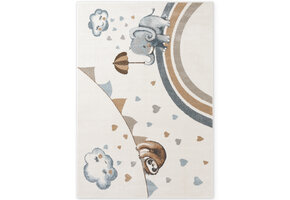 Villeroy & Boch Boho Kids Kinder Vloerkleed Olifant Rainy Party Creme Multicolor