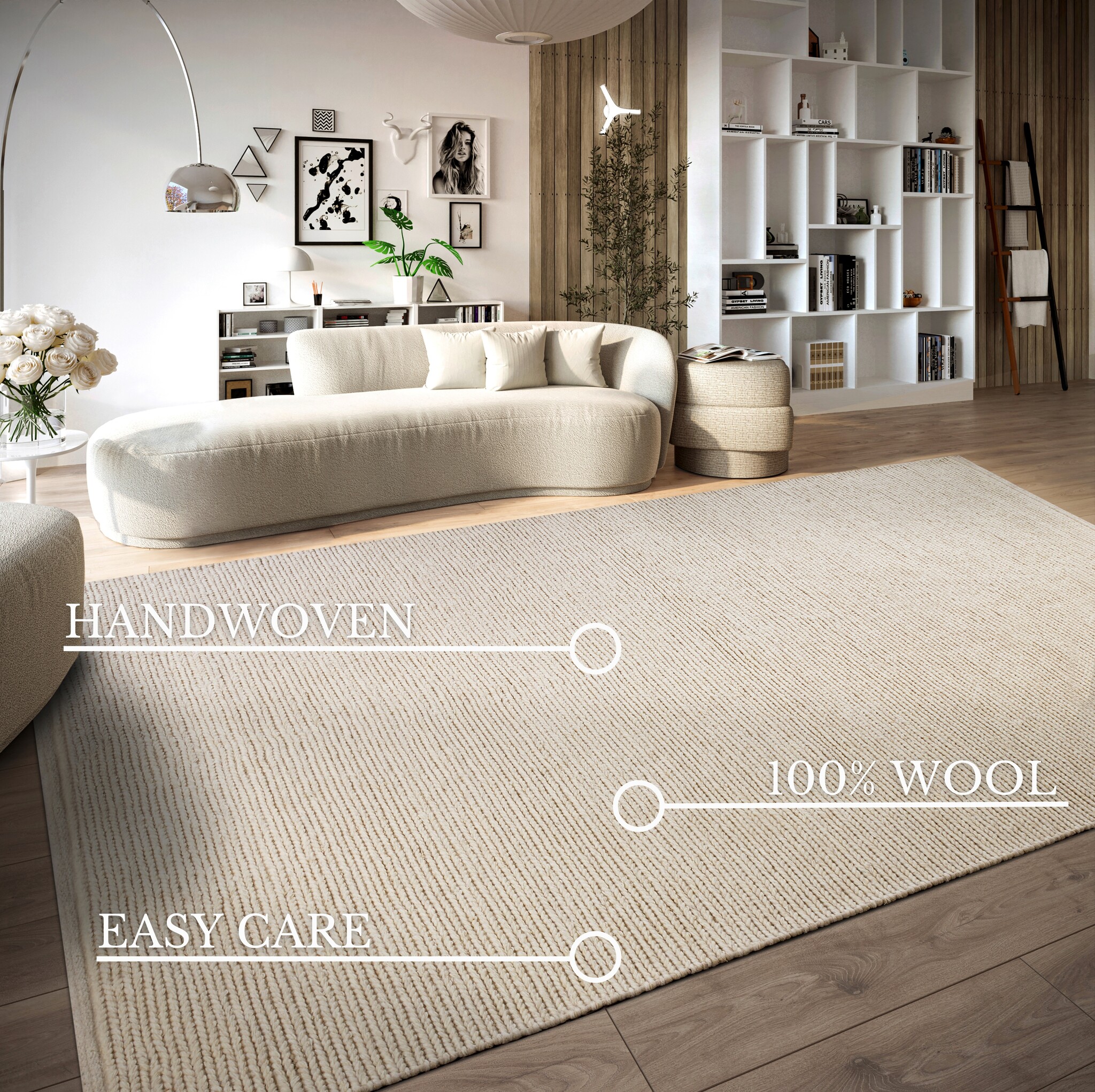 Villeroy & Boch Francois Handgeweven Wol Vloerkleed Wit