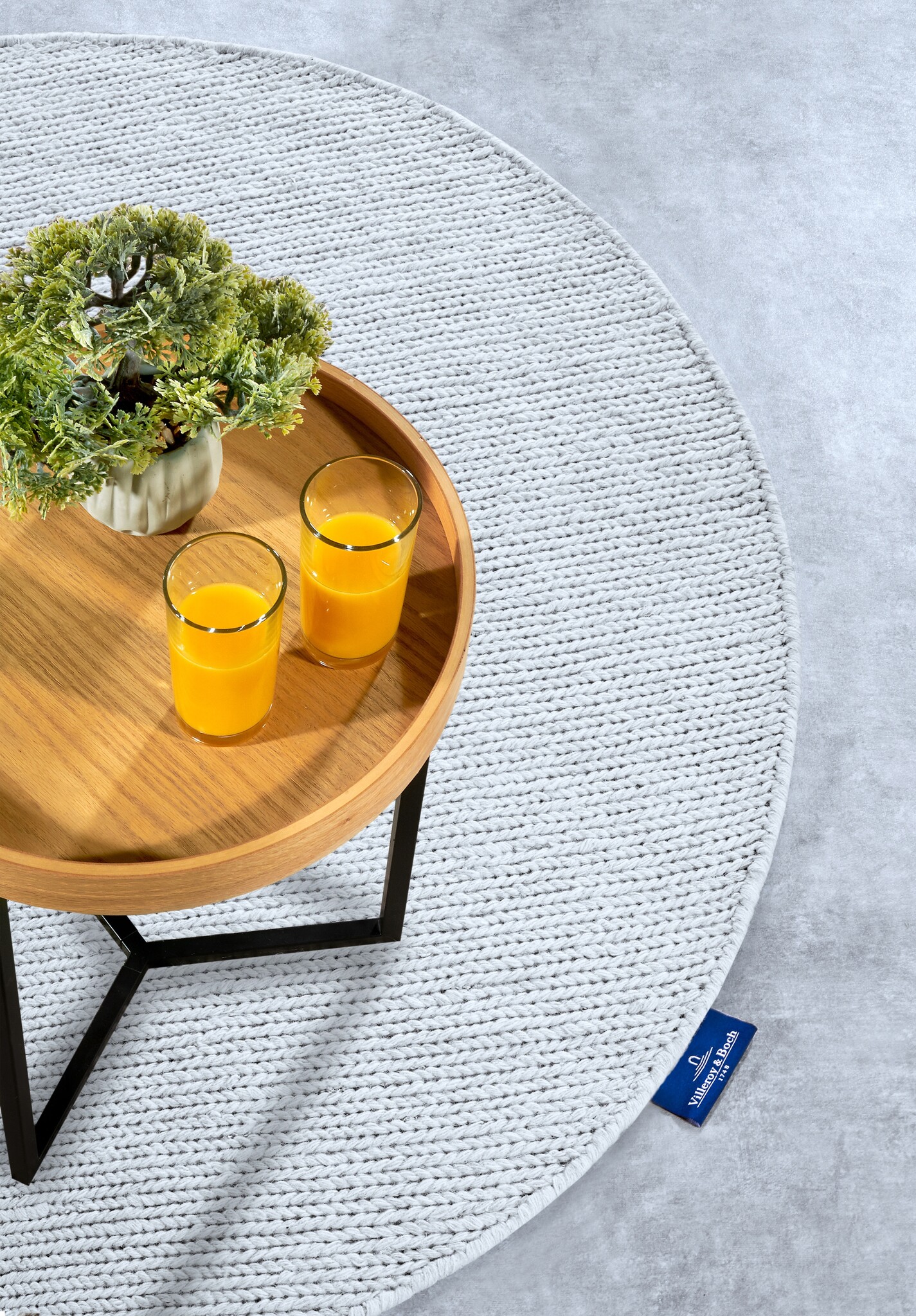 Villeroy & Boch Francois Rond Handgeweven Wol Vloerkleed Wit