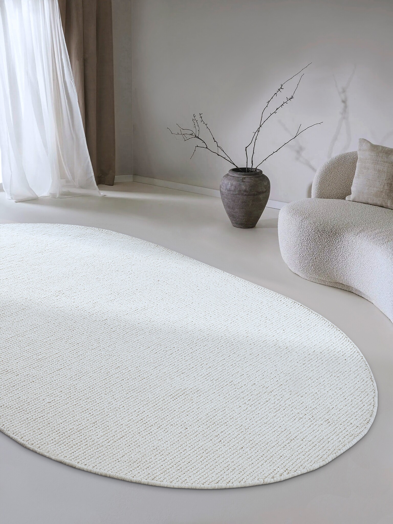 Villeroy & Boch Francois Ovaal Handgeweven Wol Vloerkleed Wit