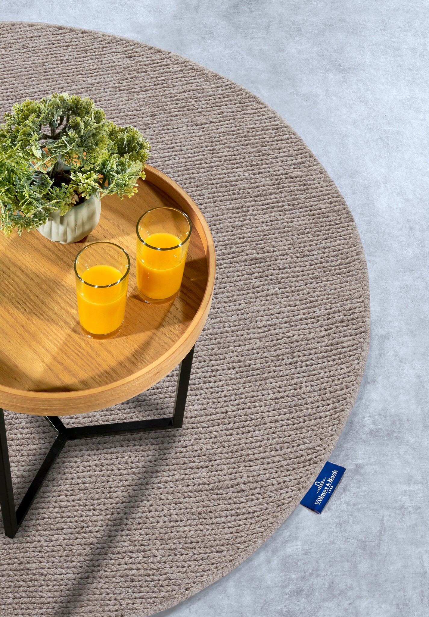 Villeroy & Boch Francois Rond Handgeweven Wol Vloerkleed Linnen