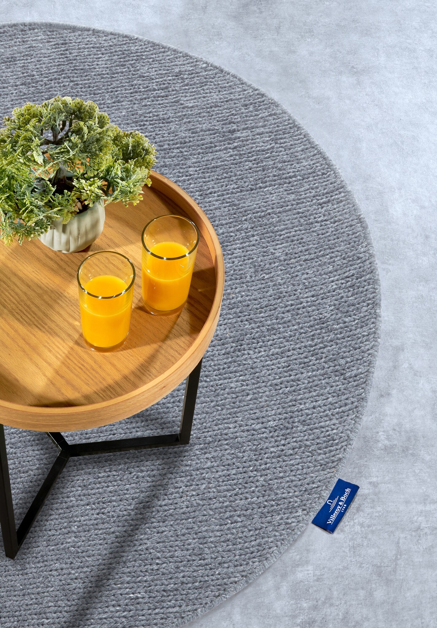 Villeroy & Boch Francois Rond Handgeweven Wol Vloerkleed Zilver