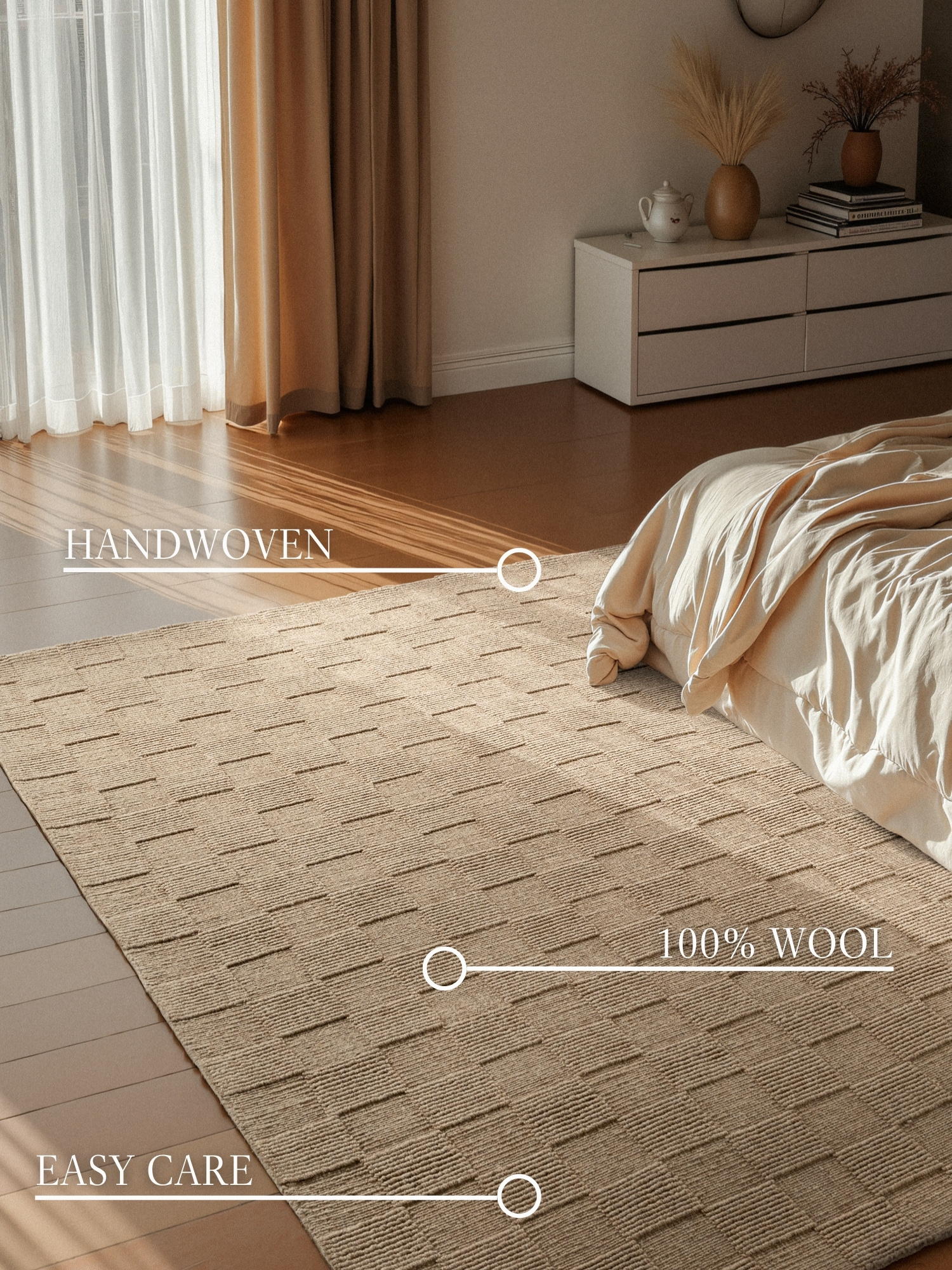 Villeroy & Boch Scala Handgeweven Wol Vloerkleed Donker Beige