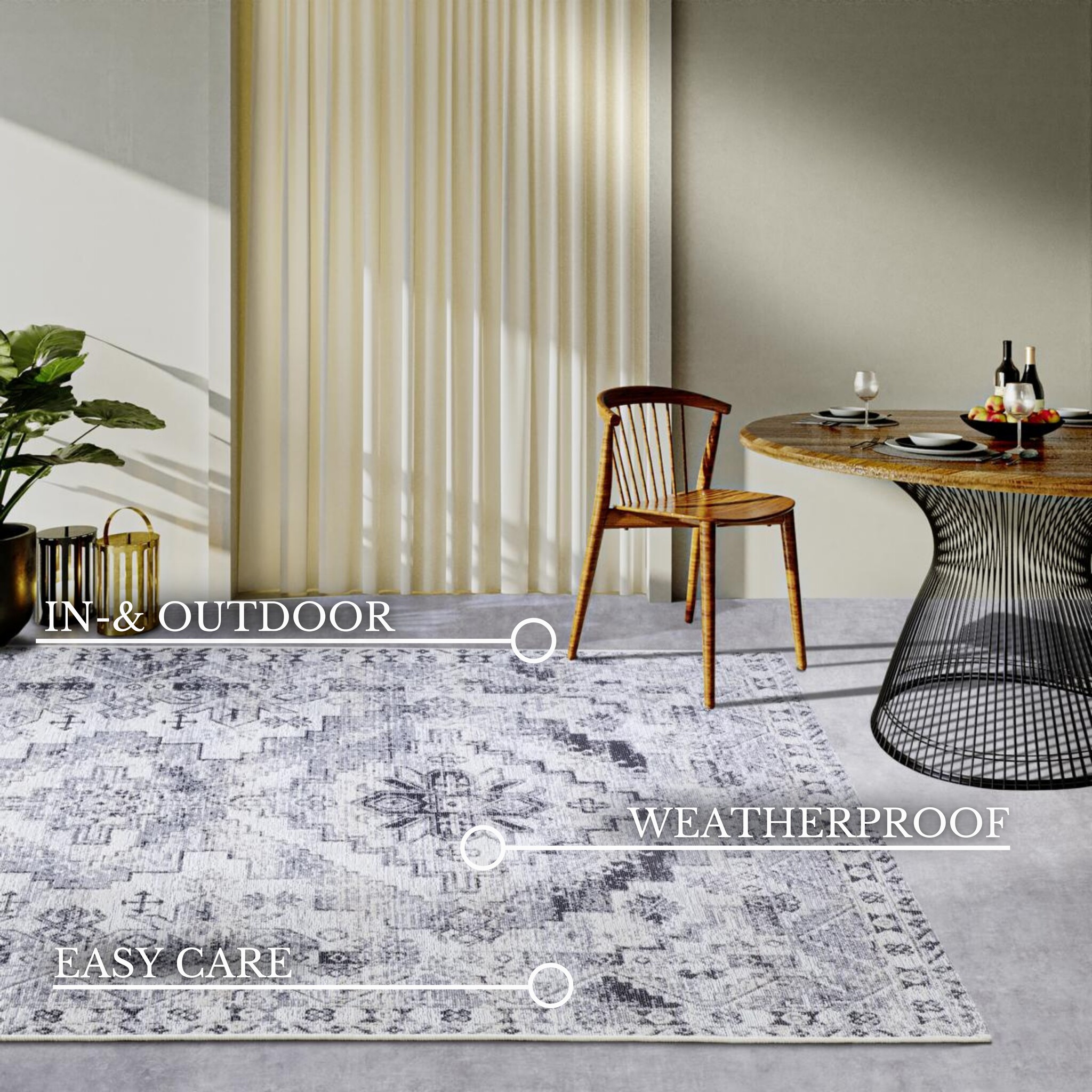 Villeroy & Boch Klassiek Buitenkleed Creme Grijs