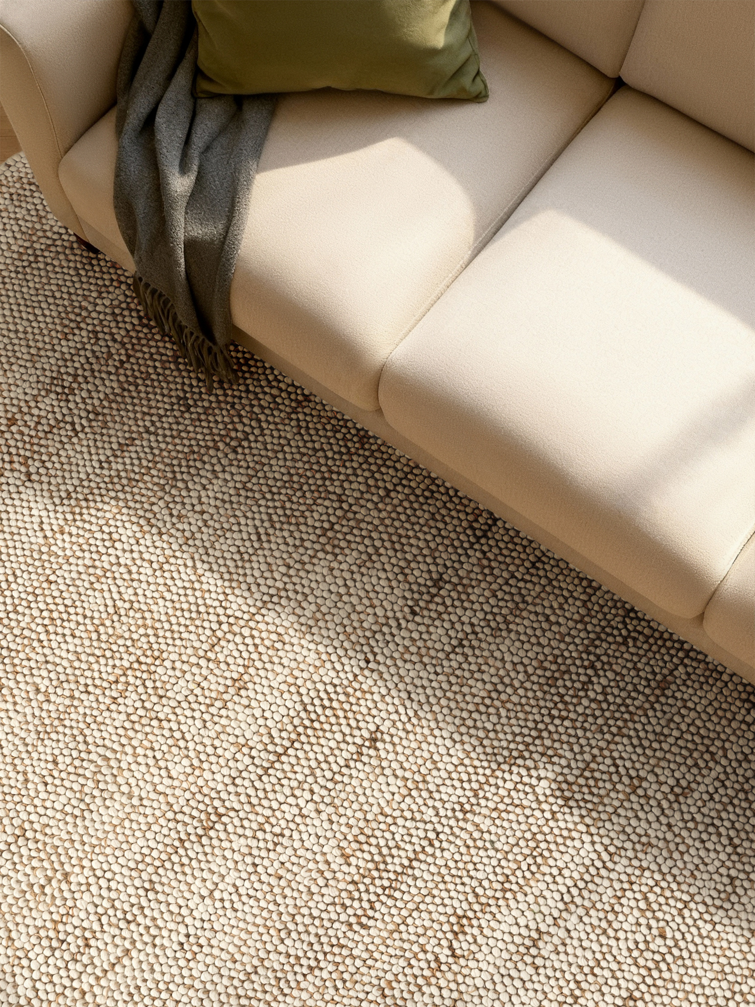 Villeroy & Boch Peas Wol Jute Vloerkleed Creme Beige