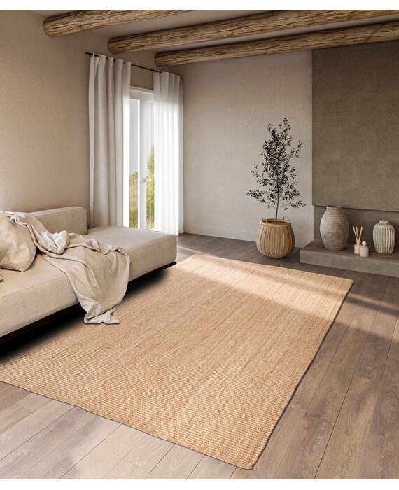 Crème Tapijt Kwalitatief Laagpolig Vloerkleed Koho Premium Touch 3D Toon Op Toon 60x110cm Modern Woonkamer Salon Slaapkamer Eetkamer