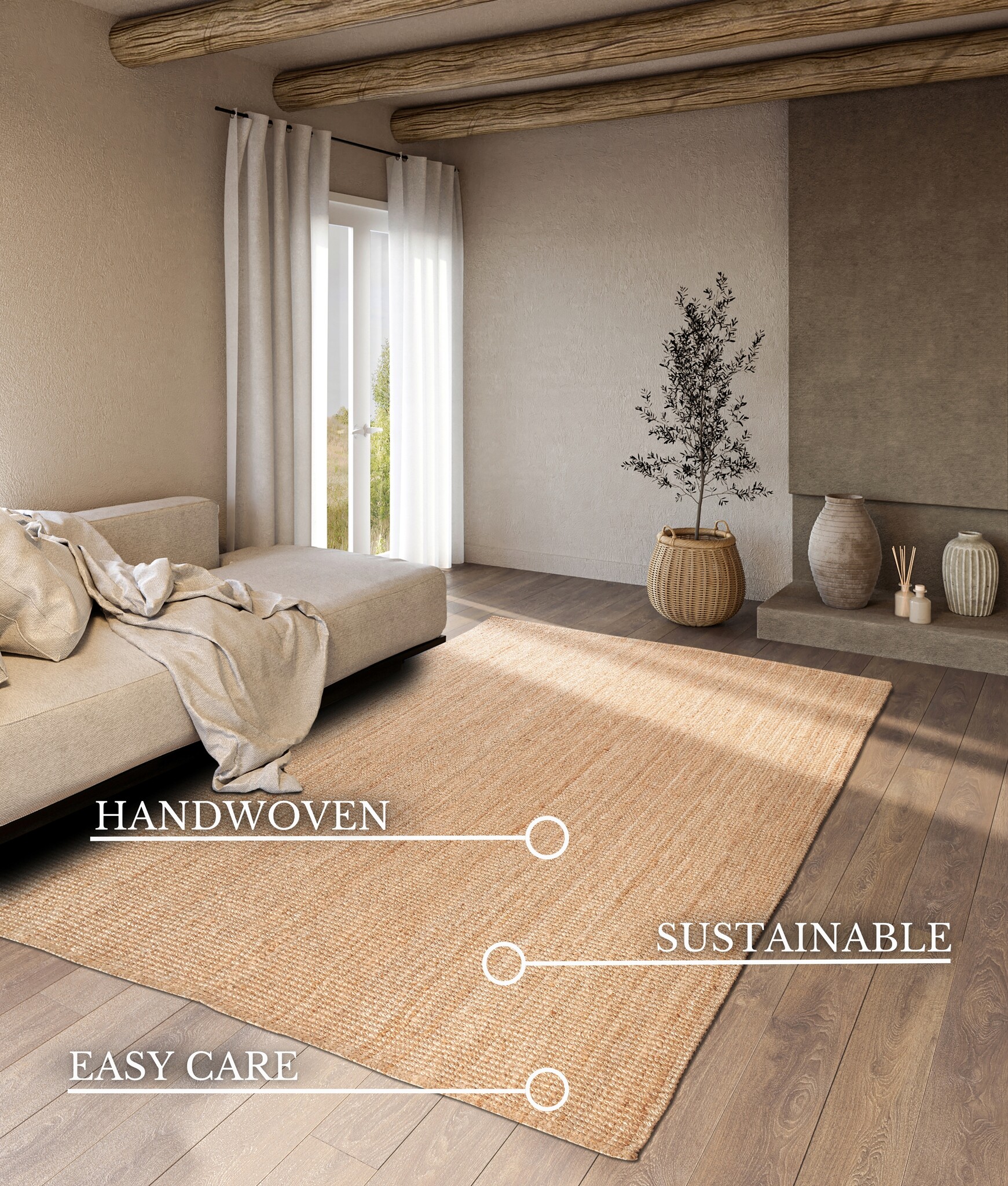 Villeroy & Boch Rosalie Jute Vloerkleed Goud