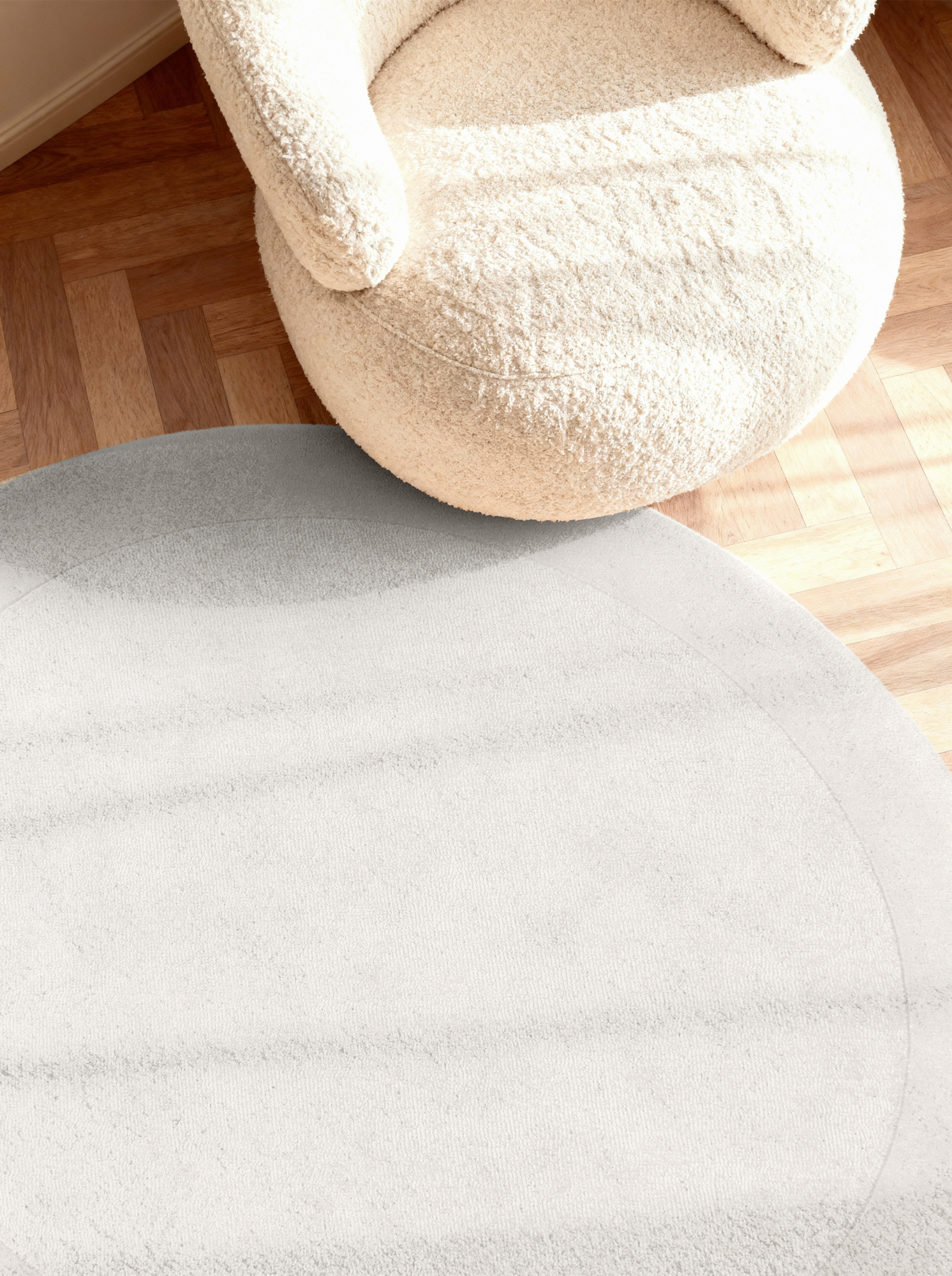 Villeroy & Boch Kari Wol Rond Vloerkleed Creme