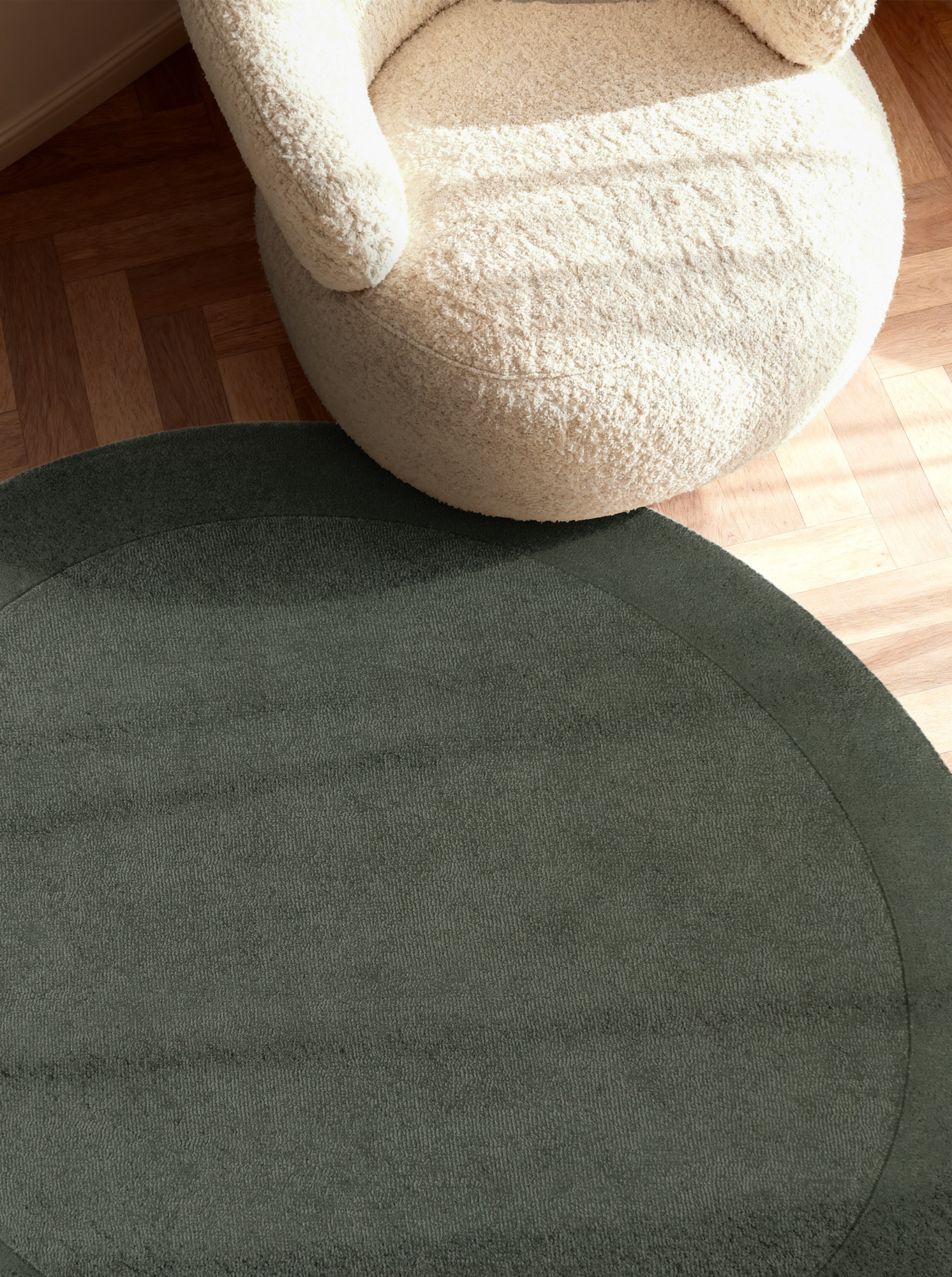 Villeroy & Boch Kari Wol Rond Vloerkleed Groen