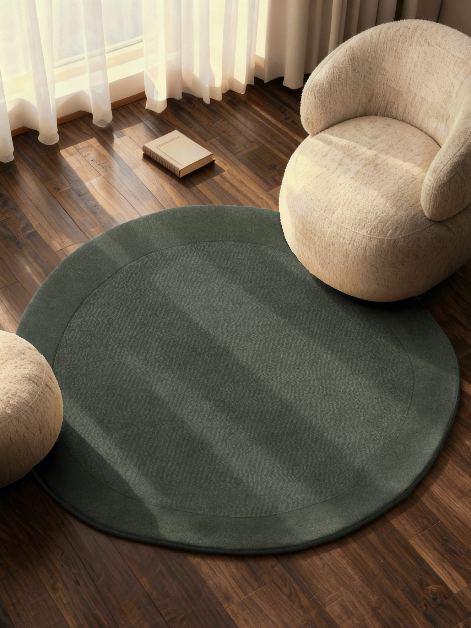 Villeroy & Boch Kari Wol Vloerkleed Organisch Rond Groen