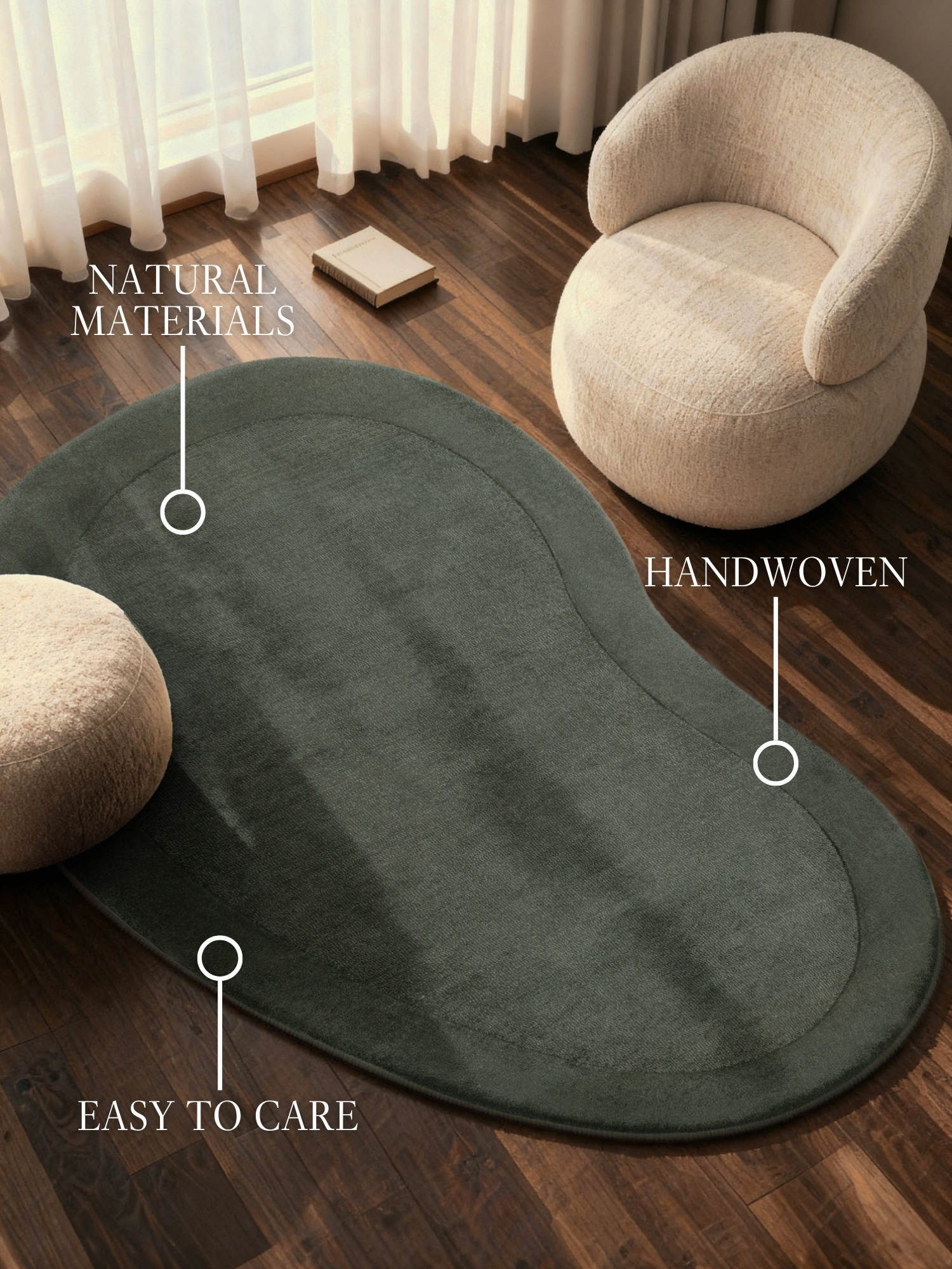 Villeroy & Boch Kari Wol Vloerkleed Organisch Groen