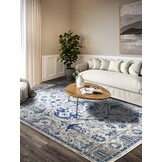 Villeroy & Boch Laagpolig Vintage Vloerkleed Creme Blauw