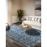 Villeroy & Boch Ernest Laagpolig Vintage Vloerkleed Blauw Creme