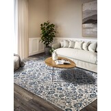 Villeroy & Boch Ernest Laagpolig Vintage Vloerkleed Creme Blauw