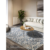 Villeroy & Boch Ernest Laagpolig Vintage Vloerkleed Creme Blauw