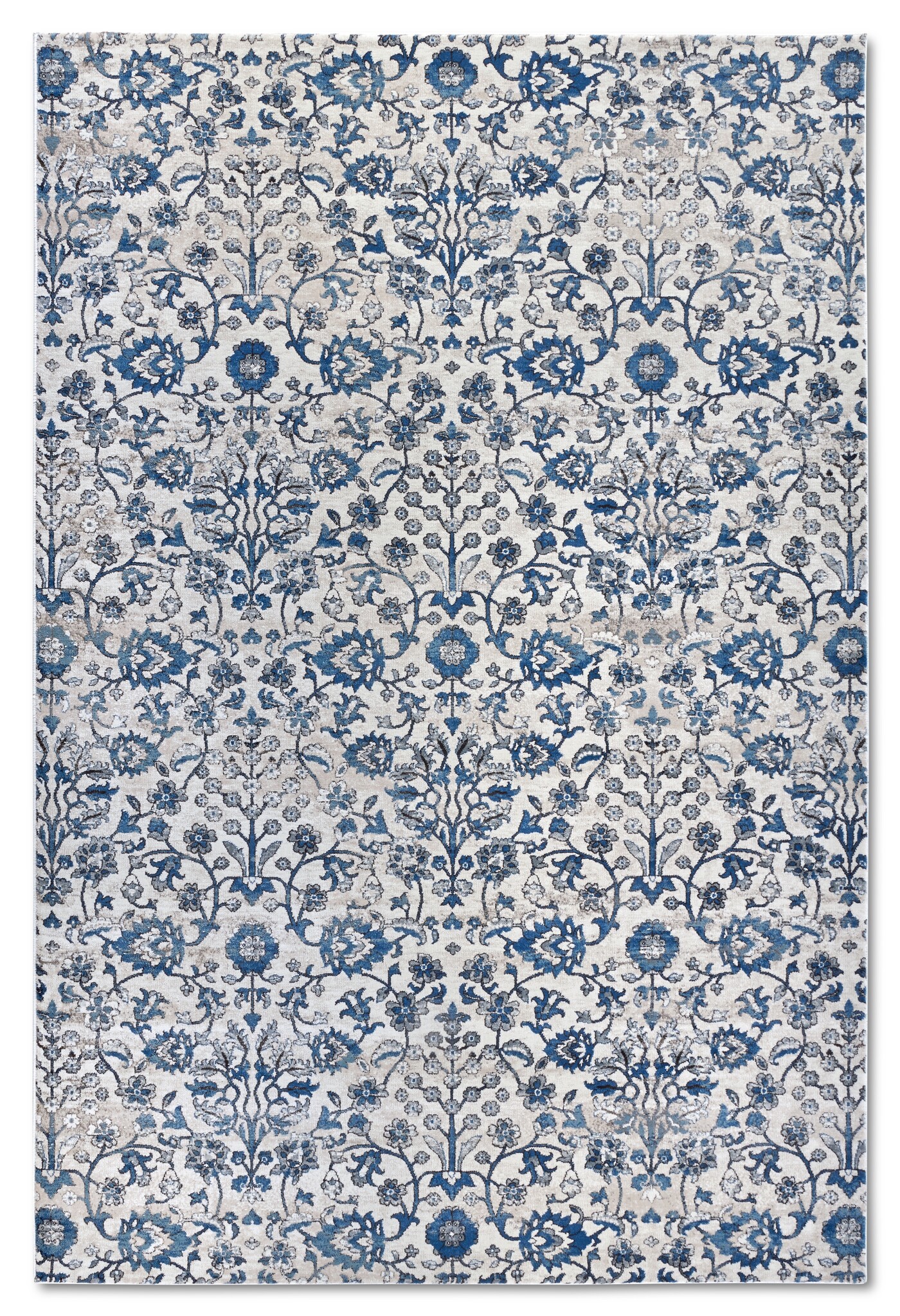 Villeroy & Boch Ernest Laagpolig Vintage Vloerkleed Creme Blauw