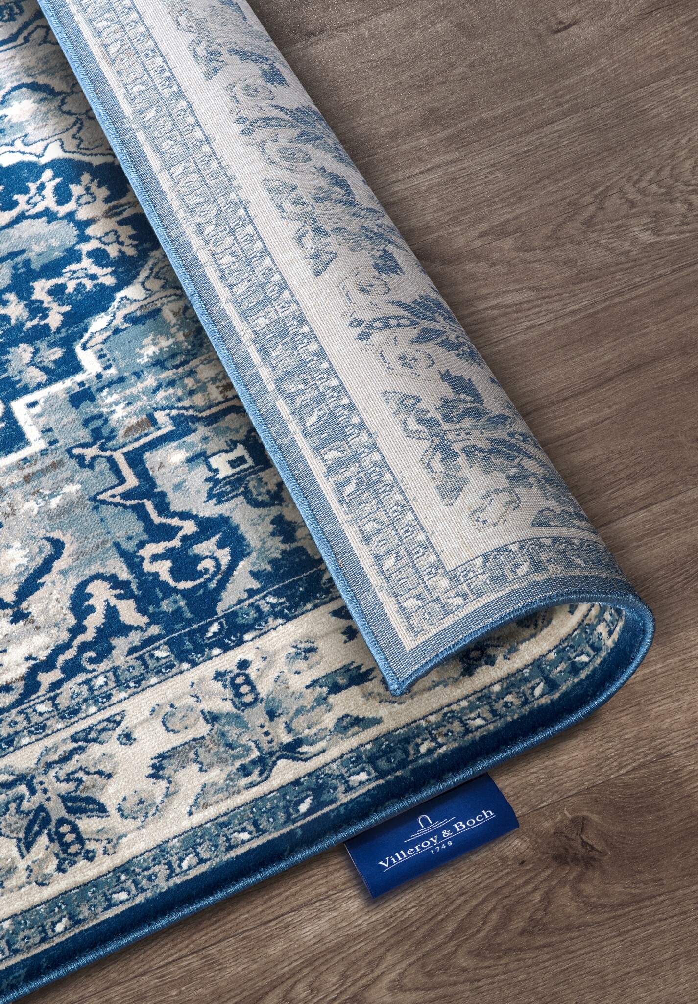 Villeroy & Boch Jehanne Laagpolig Vintage Vloerkleed Blauw Creme