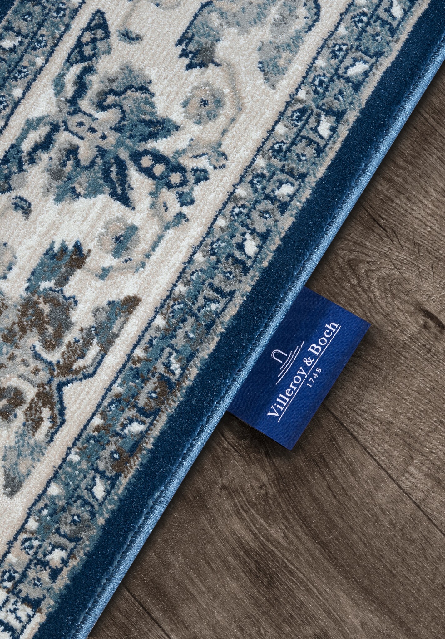 Villeroy & Boch Jehanne Laagpolig Vintage Vloerkleed Blauw Creme