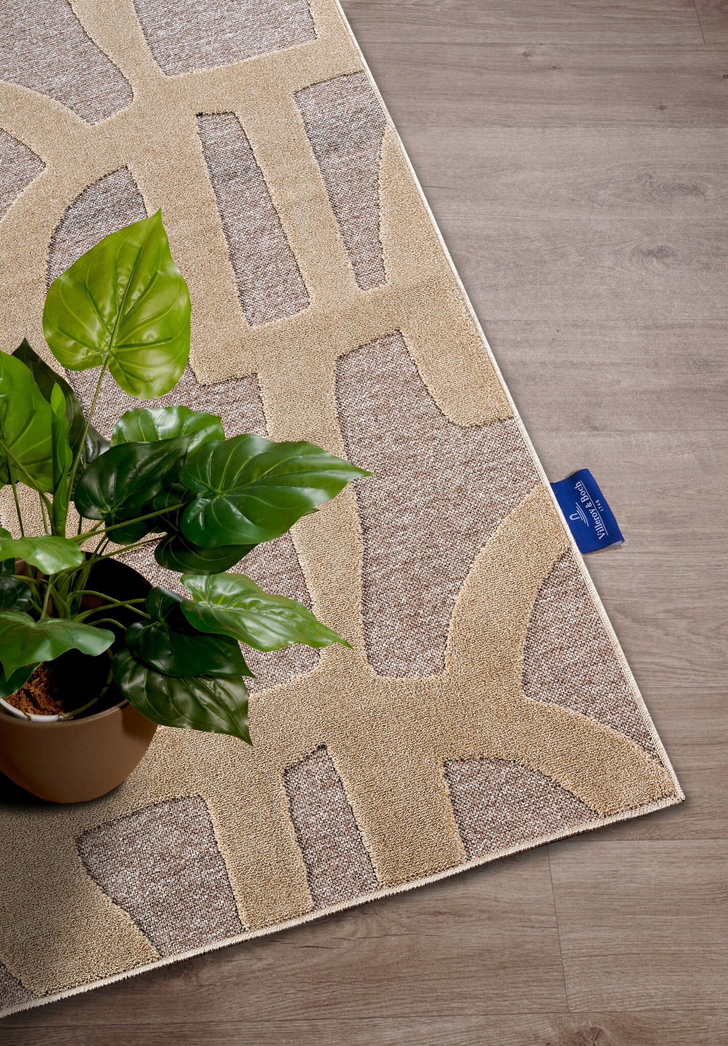 Villeroy & Boch Therese Laagpolig Vloerkleed Grijs Beige