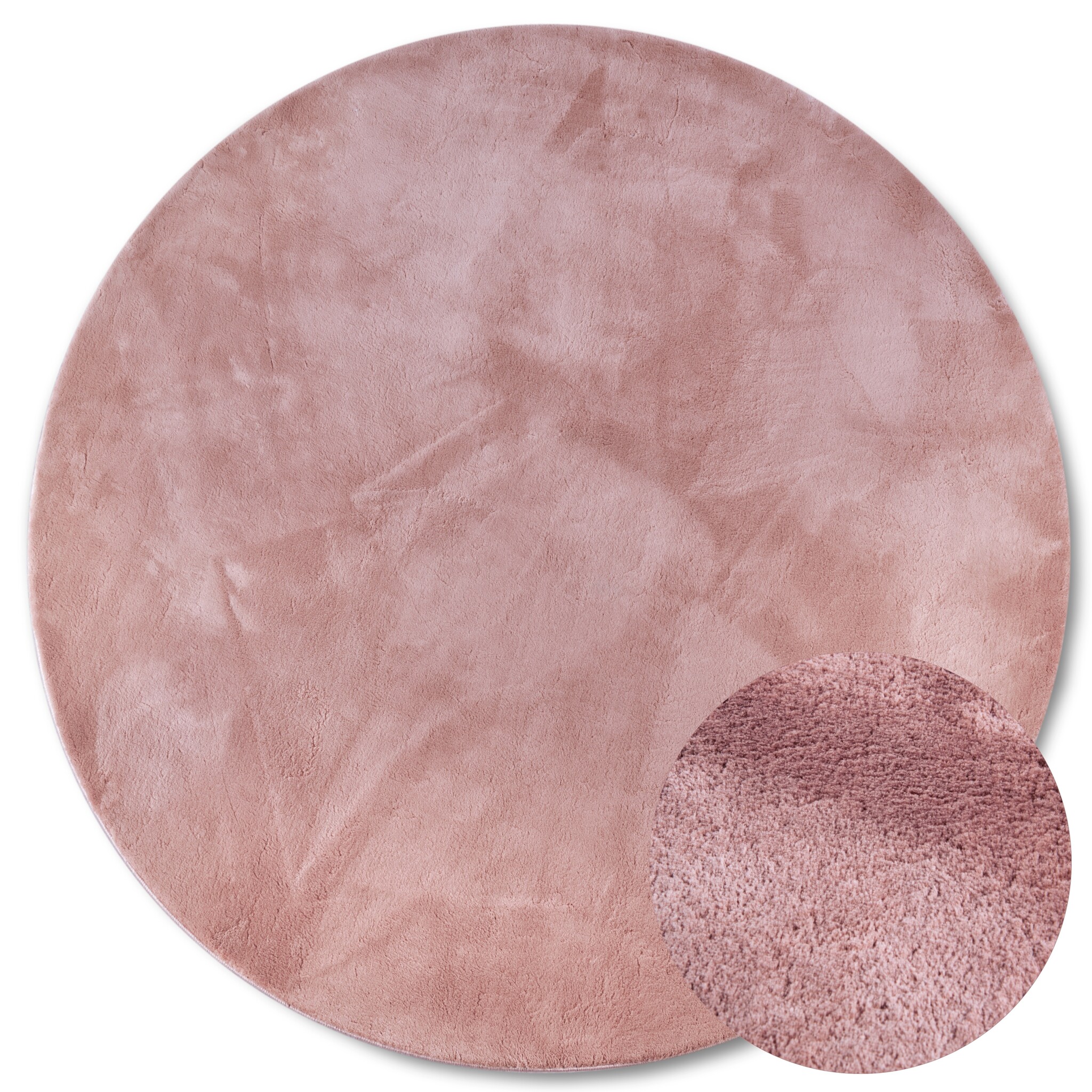 Villeroy & Boch Leon Hoogpolig Rond Vloerkleed Oud roze