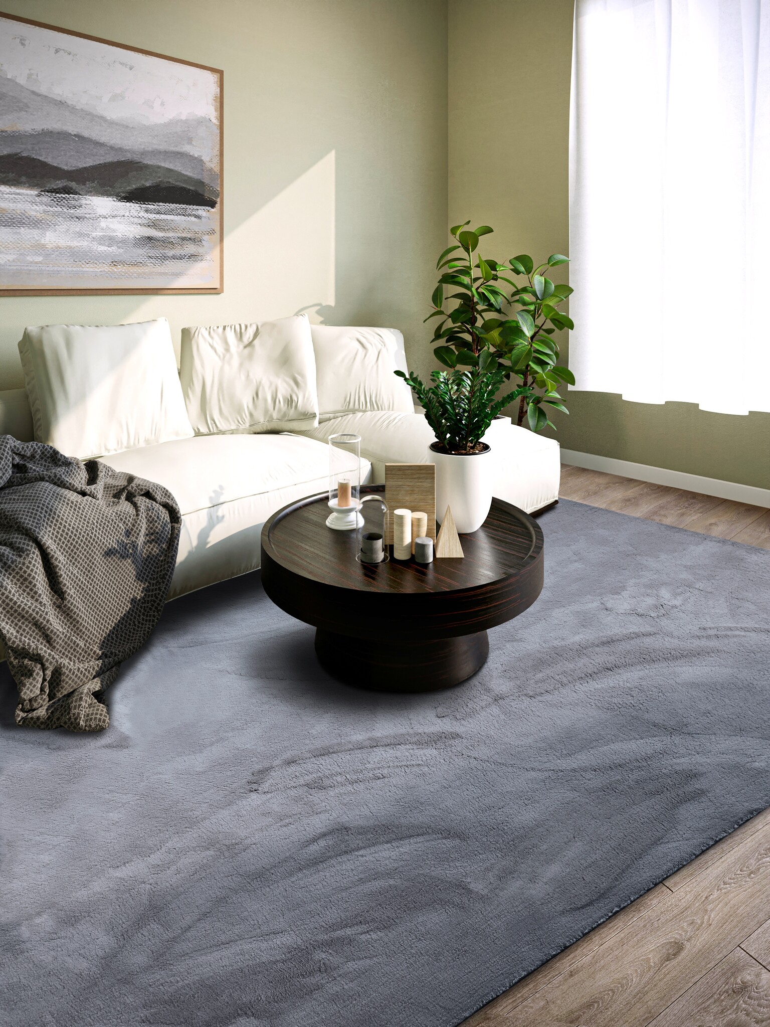 Villeroy & Boch Leon Hoogpolig Vloerkleed Antraciet