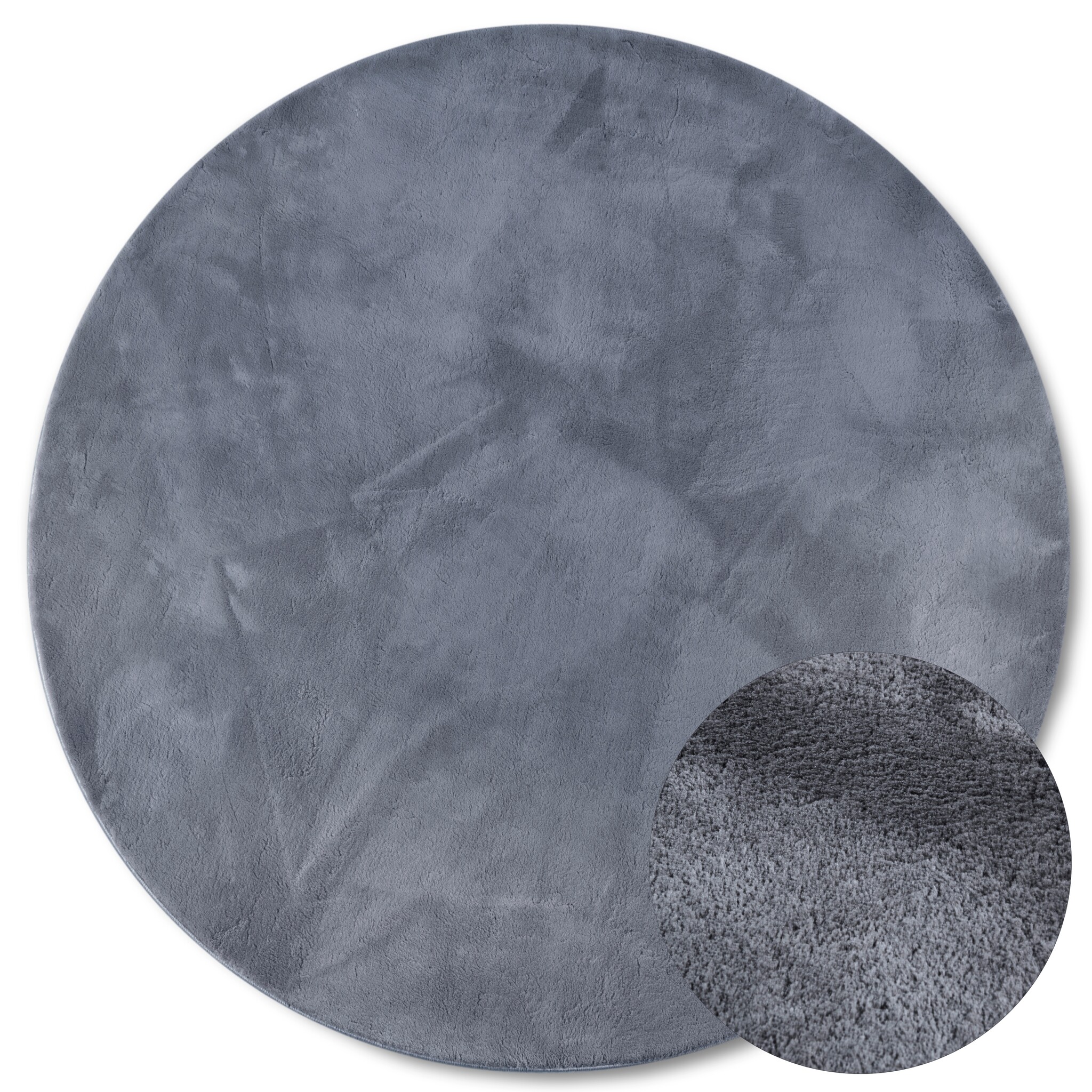 Villeroy & Boch Leon Rond Hoogpolig Vloerkleed Antraciet