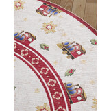 Villeroy & Boch Toy’s Delight Rond Vloerkleed Kersttrein Creme Rood