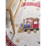 Villeroy & Boch Toy’s Delight Limited Edition Rond Vloerkleed Kersttrein Creme Rood