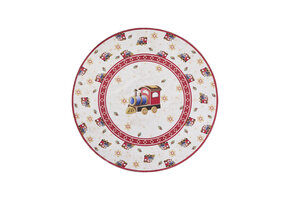 Villeroy & Boch Toy’s Delight Rond Vloerkleed Kersttrein Creme Rood