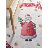 Villeroy & Boch Toy’s Delight Rond Vloerkleed Kerstman Creme Rood