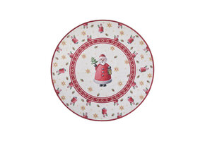 Villeroy & Boch Toy’s Delight Rond Vloerkleed Kerstman Creme Rood