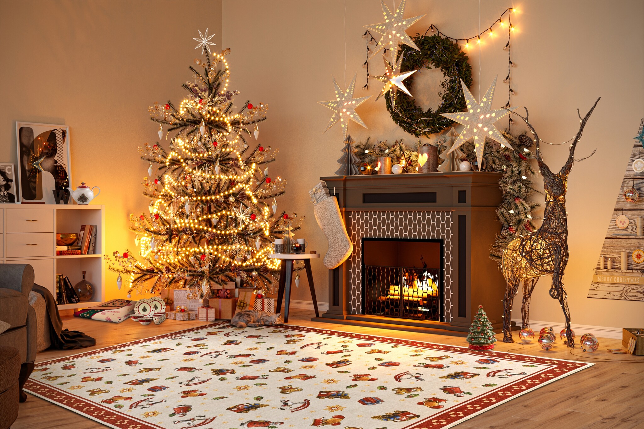 Villeroy & Boch Toy’s Delight Vloerkleed Nostalgisch Rood Multicolor