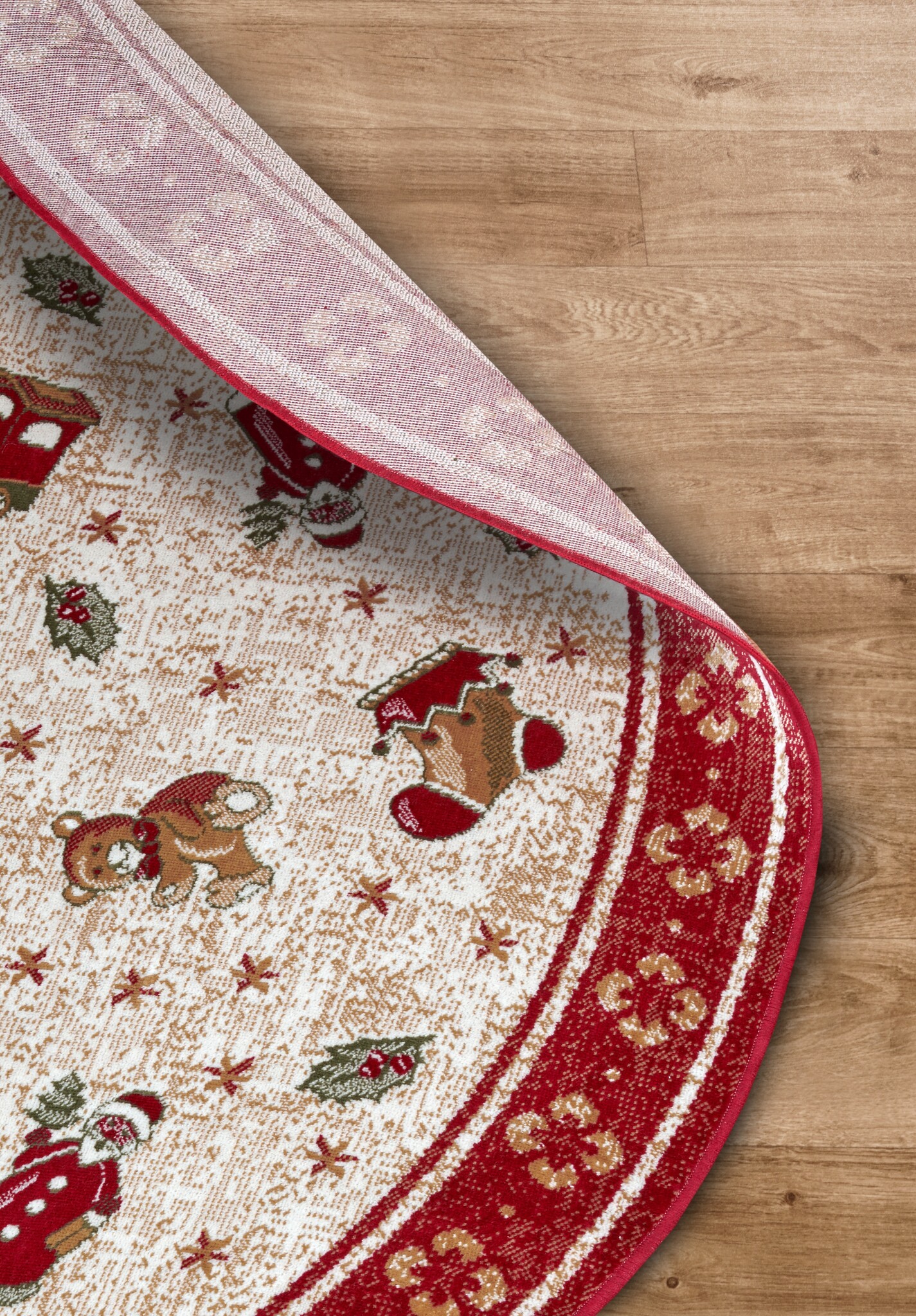 Villeroy & Boch Toy’s Delight Rond Vloerkleed Kerst Rood Creme