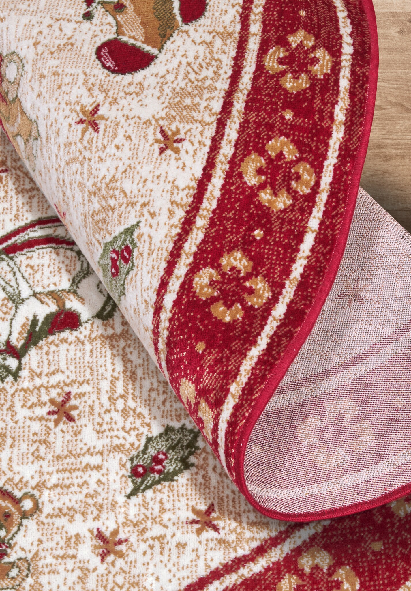 Villeroy & Boch Toy’s Delight Rond Vloerkleed Kerst Rood Creme