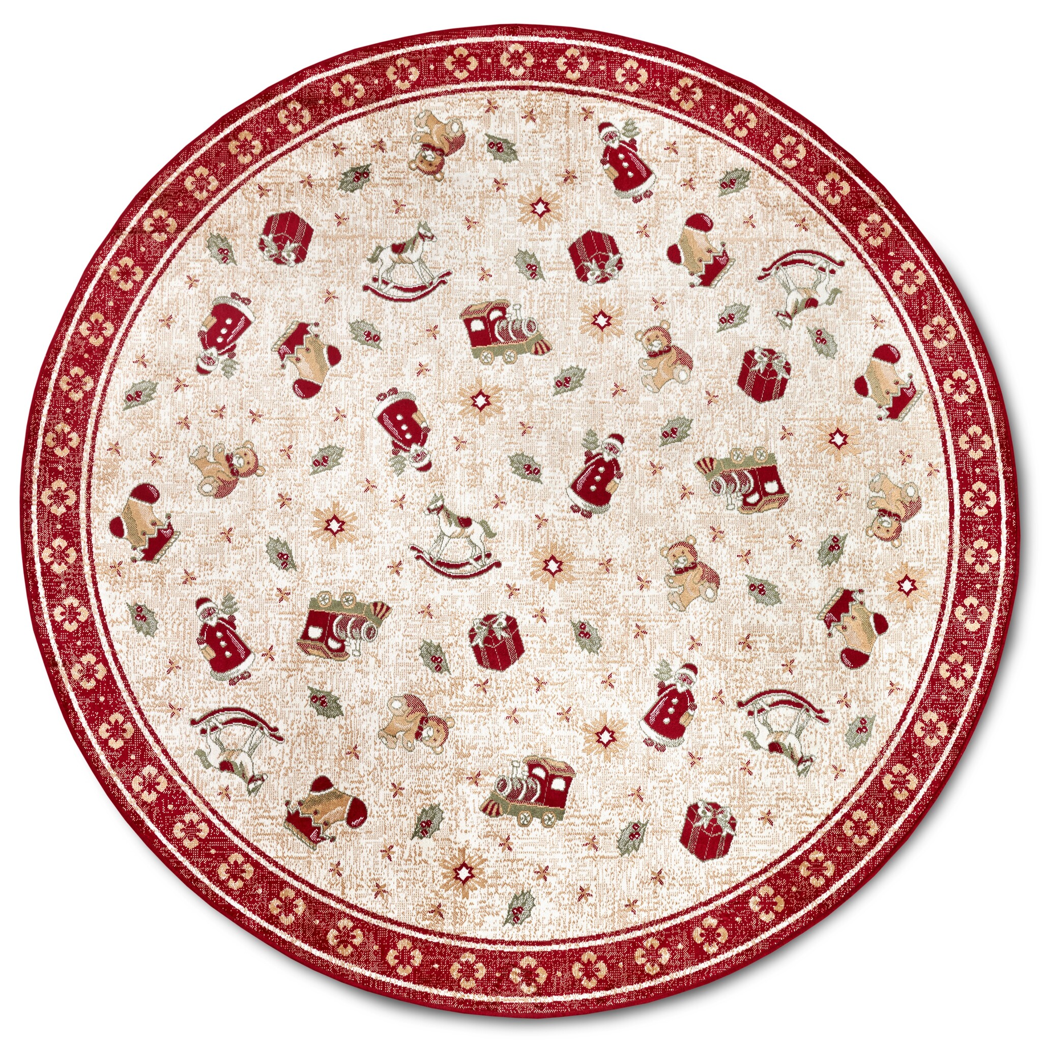 Villeroy & Boch Toy’s Delight Rond Vloerkleed Kerst Rood Creme