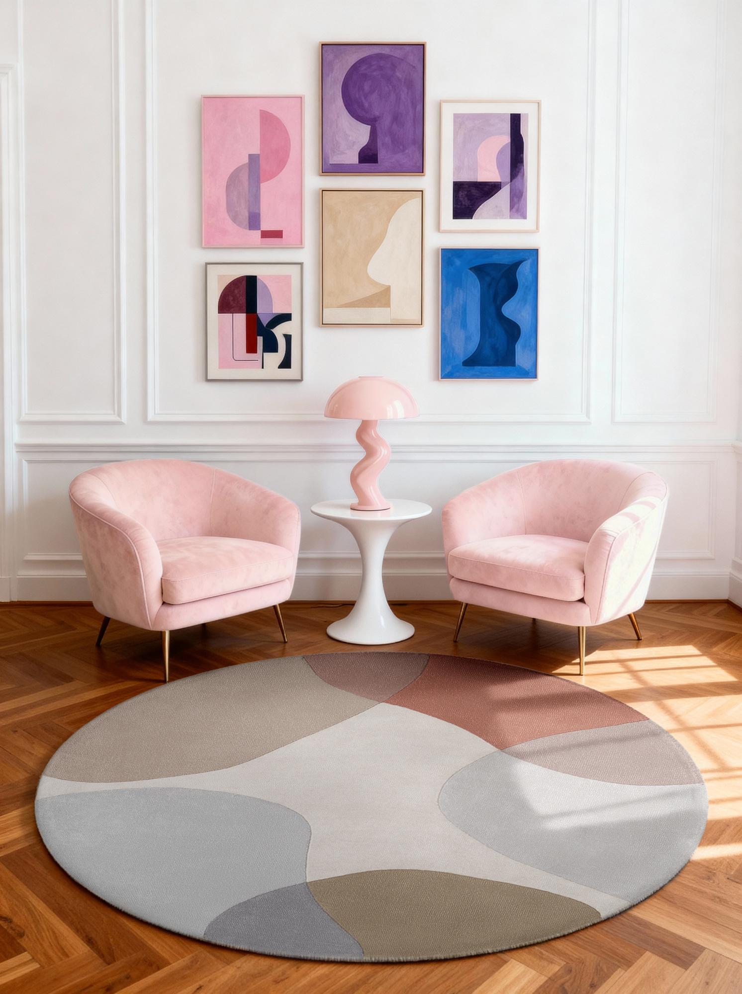 Ted Baker Hackney Wol Vloerkleed Rond Multikleur