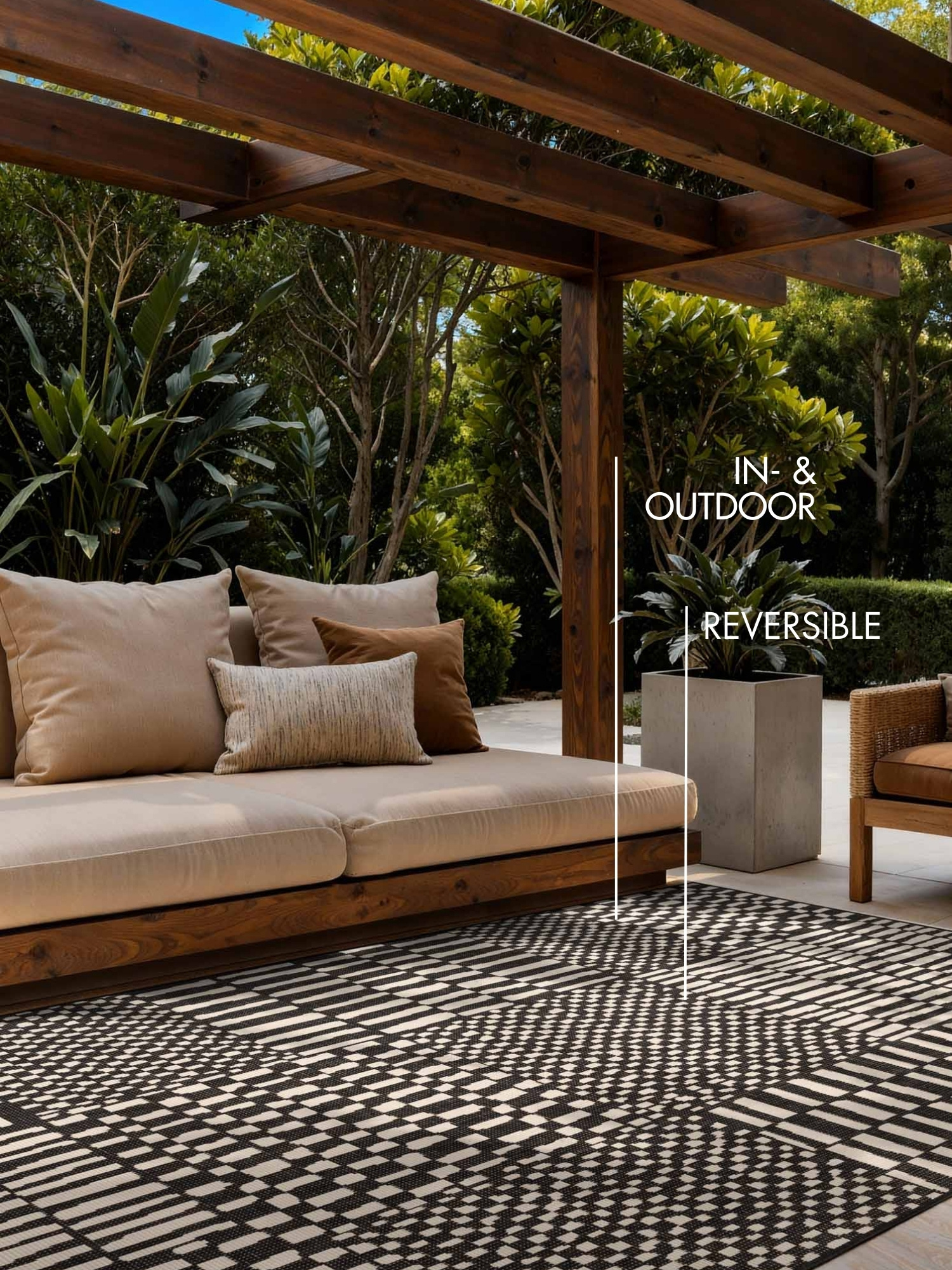 Ted Baker Haringey Buitenkleed Zwart Wit