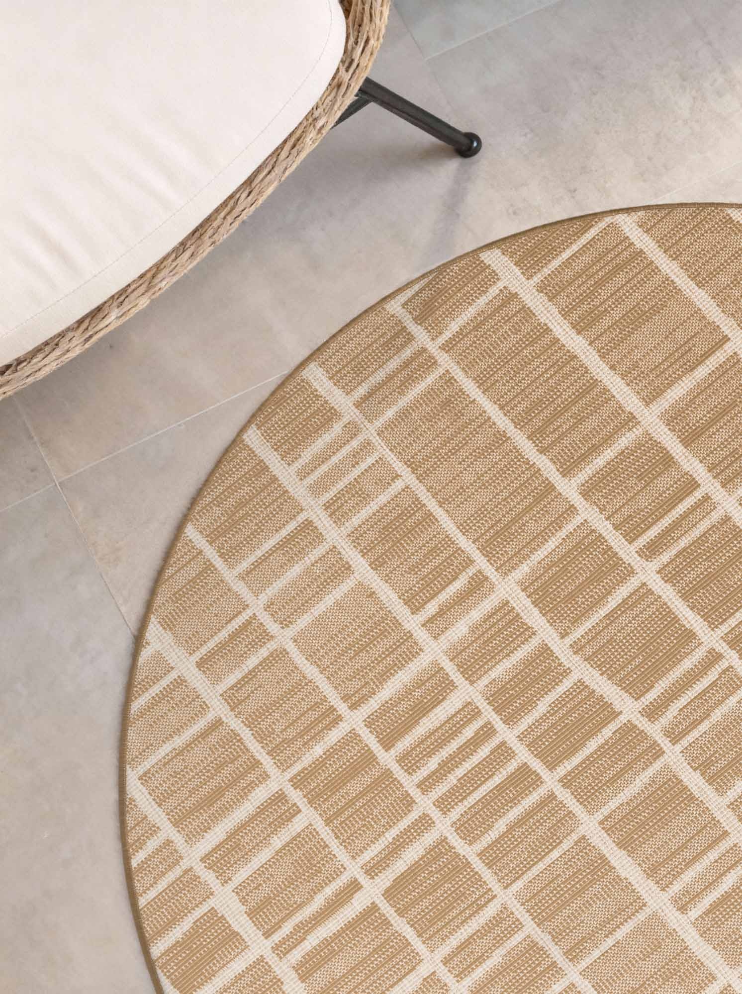 Ted Baker Haringey Rond Buitenkleed Jute Wit