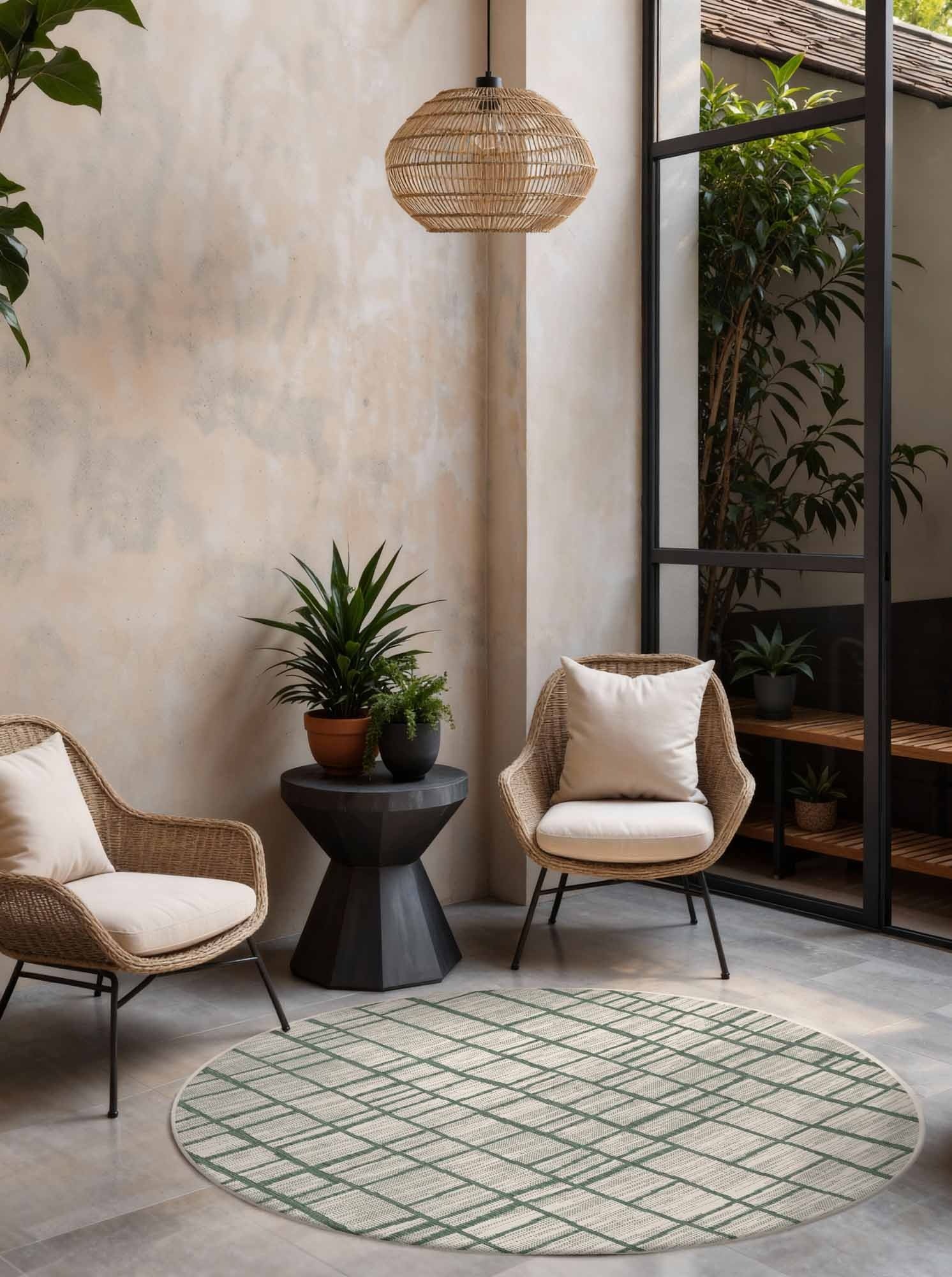 Ted Baker Haringey Rond Buitenkleed Groen Wit