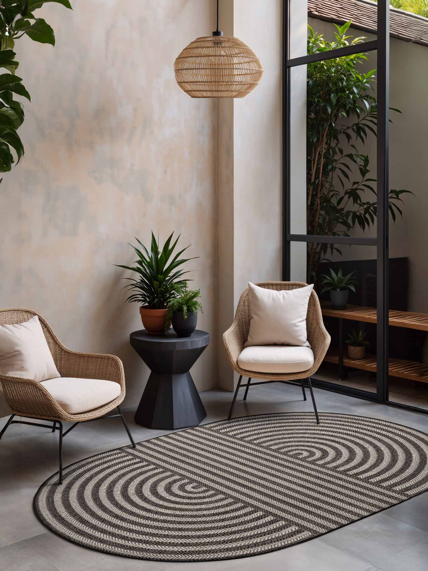 Ted Baker Haringey Buitenkleed Ovaal Zwart Wit