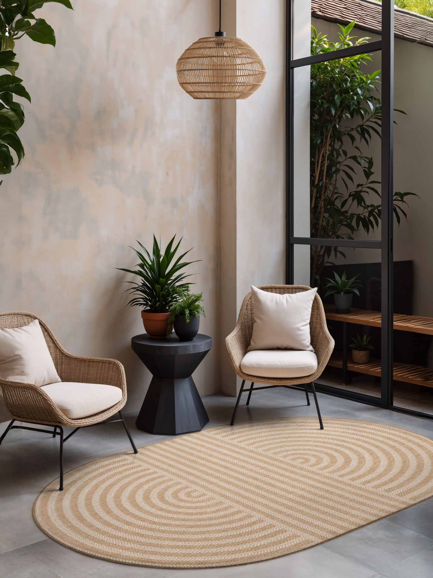 Ted Baker Haringey Buitenkleed Ovaal Jute Wit