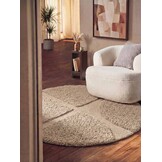 Ted Baker Lambeth Hoogpolig Vloerkleed Rond Beige