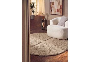 Ted Baker Lambeth Hoogpolig Vloerkleed Rond Beige