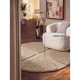 Ted Baker Lambeth Hoogpolig Vloerkleed Rond Beige