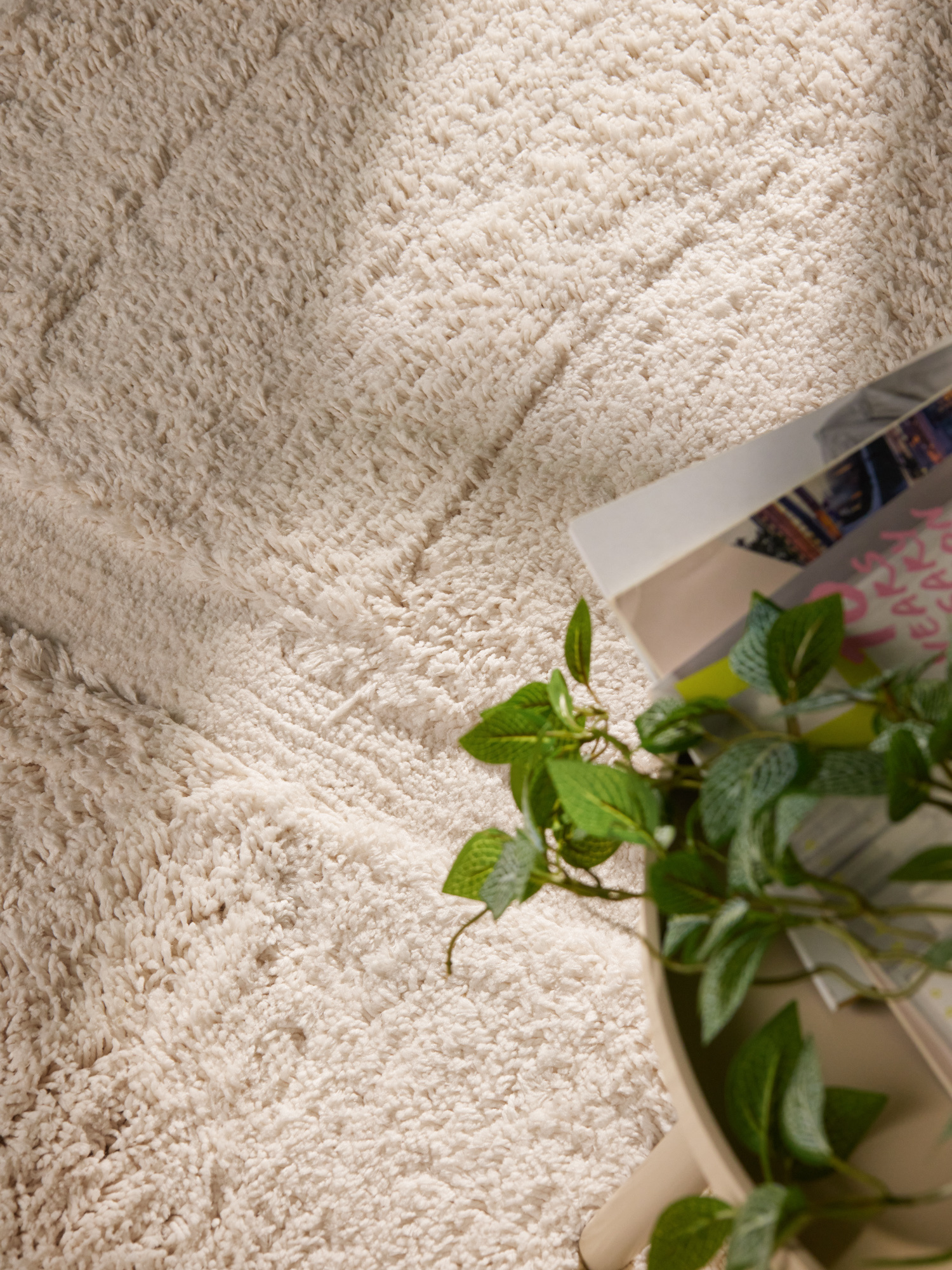 Ted Baker Lambeth Hoogpolig Vloerkleed Rond Creme