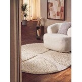 Ted Baker Lambeth Hoogpolig Vloerkleed Rond Creme